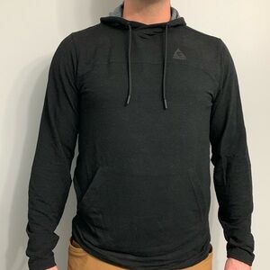 Gerry HEATHERED black hoodie with front pocket